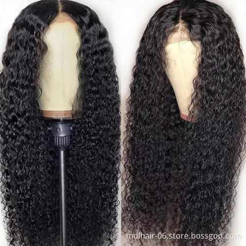 Wholesale 150% Lace Front Human Hair Wigs 13X4 Pre Plucked Remy Brazilian kinky curly Lace Frontal Wigs For Black Women